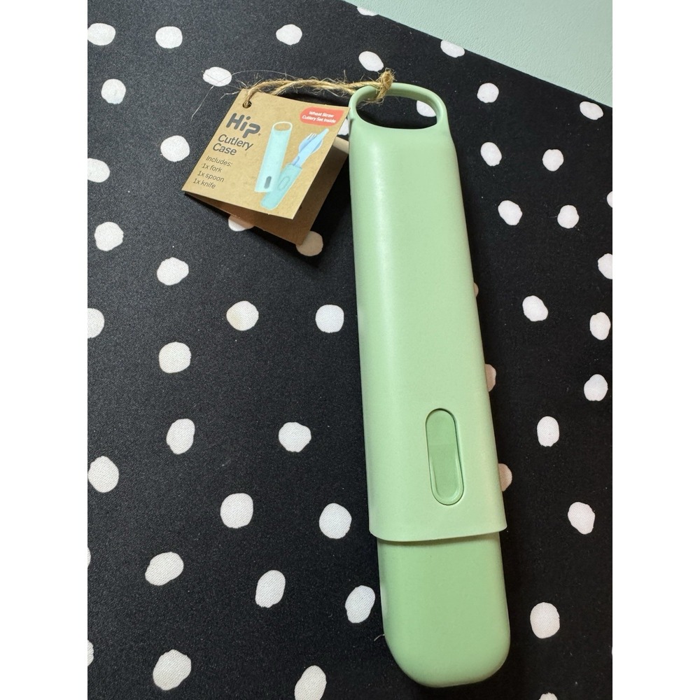 NIP Hip Cutlery Case Travel Fork Spoon Knife Wheat Straw Reusable Work Camping